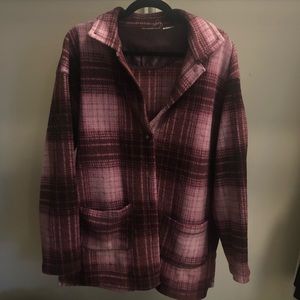 Cozy purple plaid button up